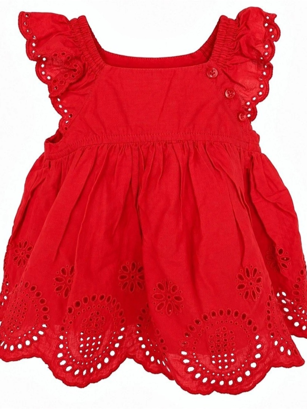 Baby GAP Red Eyelet Ruffle Dress 6-12M